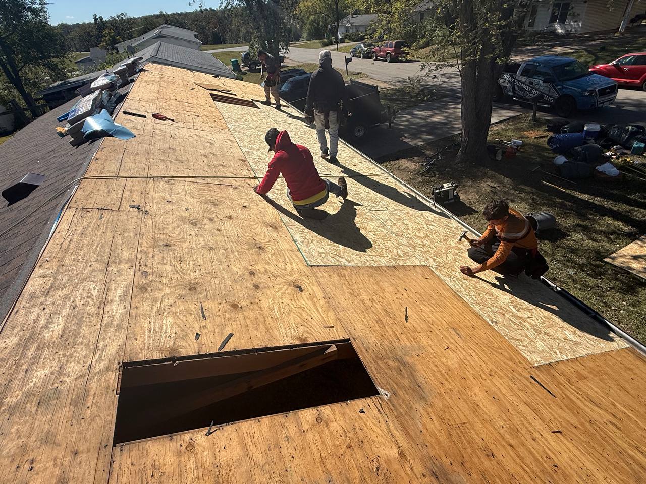 Roofing flashing installation on Saint Louis home